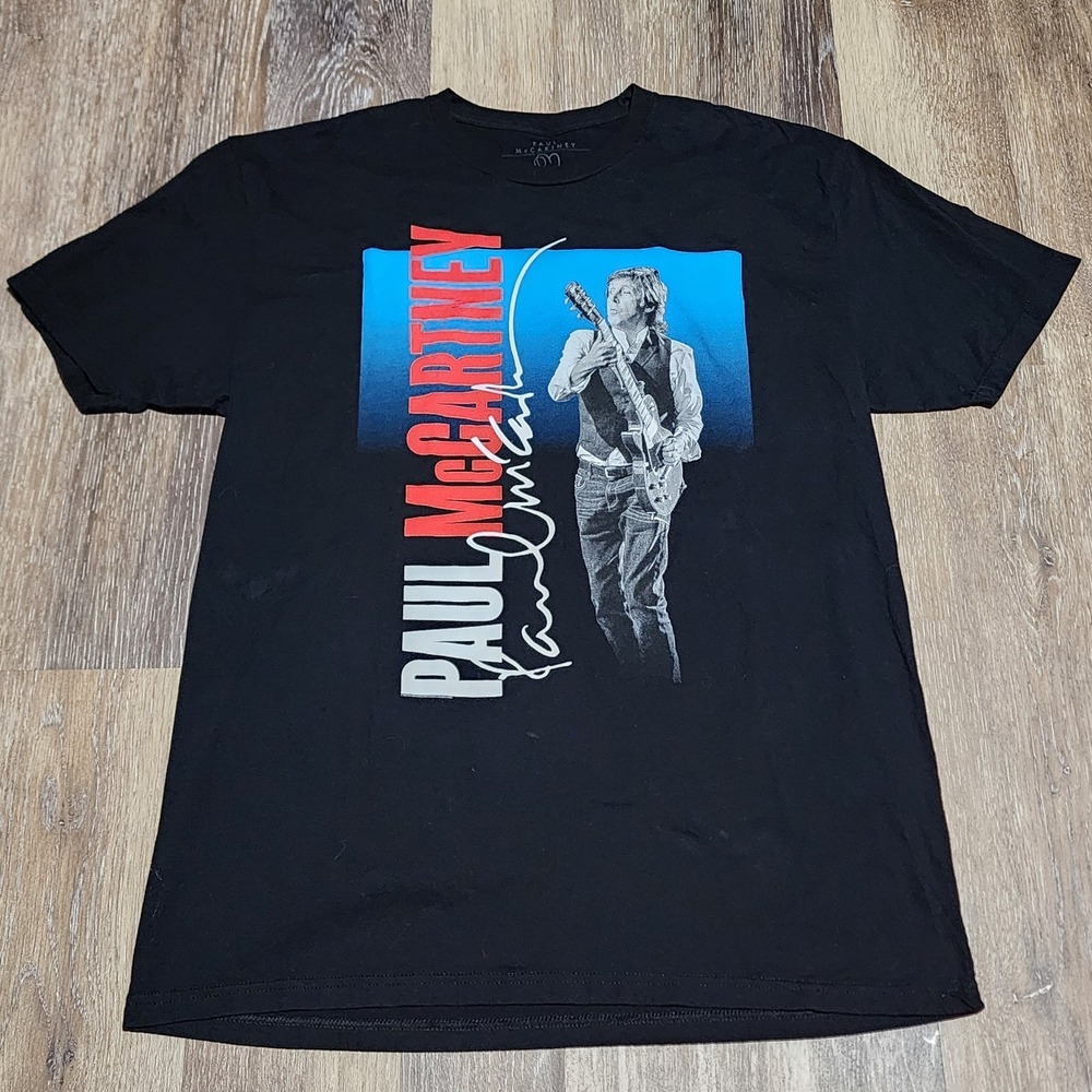 Paul McCartney T Shirt Singer World Tour One On One Black/Blue Size XL Unisex